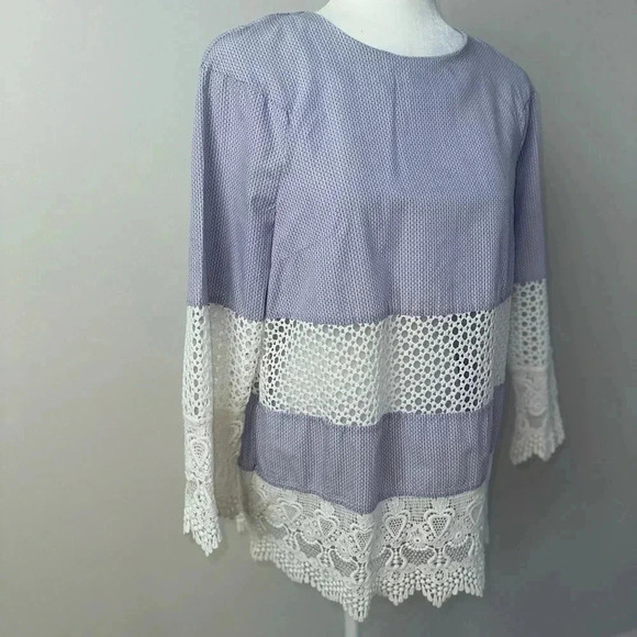 FRENCH CONNECTION Kyra Cotton Lace Crochet Tunic size 4 (xs) - Picture 3 of 8